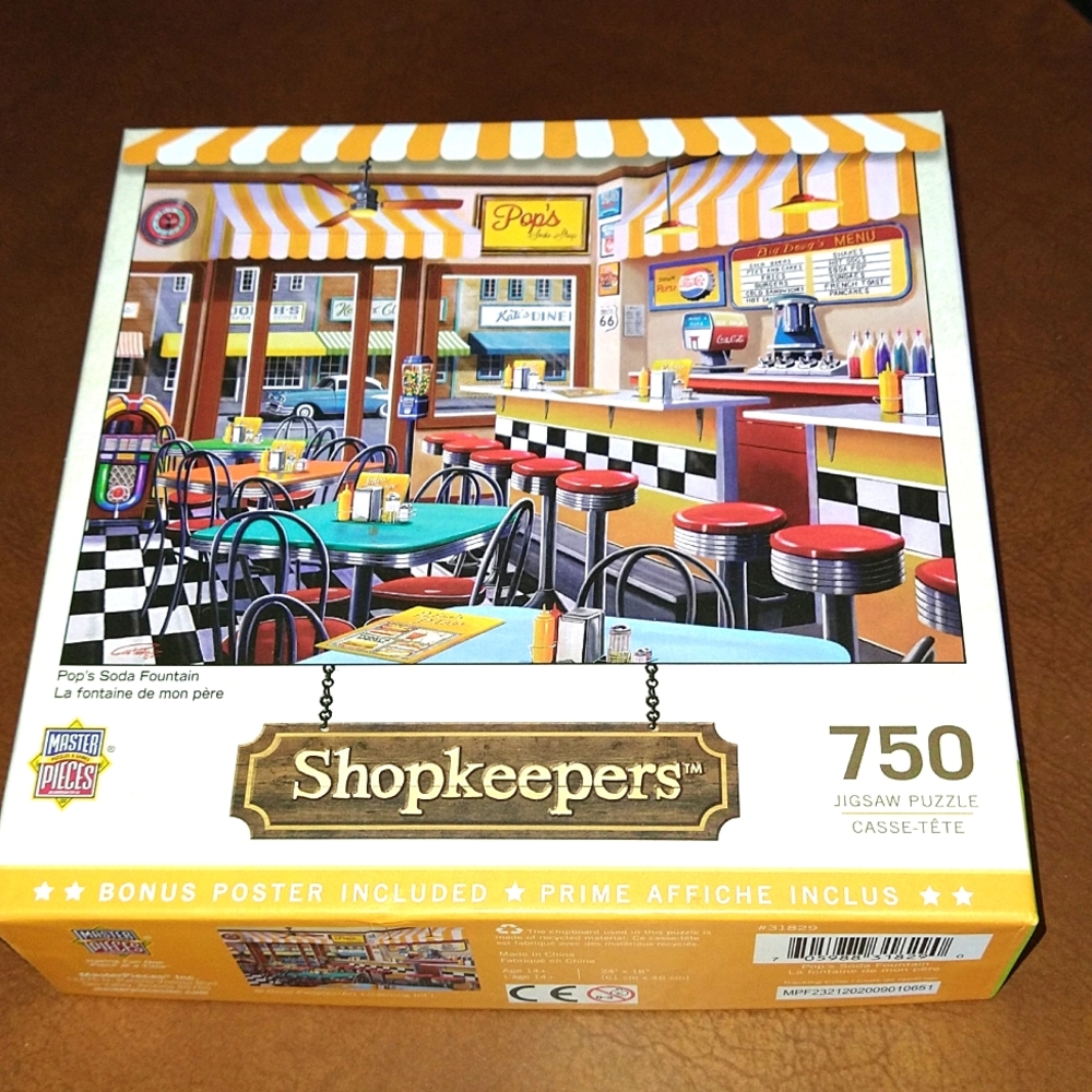 Shopkeepers puzzle. Pop's Soda Fountain. 750 pieces